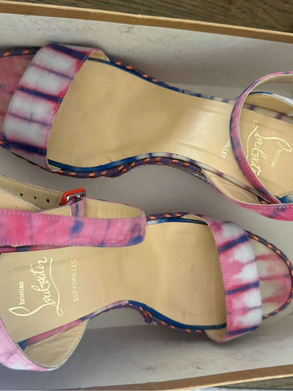 Christian Louboutin Pink and Purple DUPLICE 100 BAZIN Sandals 40